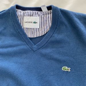 Lacoste Mens v-neck sweater Blue L 5